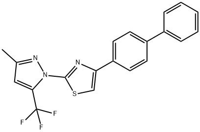 4-[1,1'-biphenyl]-4-yl-2-[3-methyl-5-(trifluoromethyl)-1H-pyrazol-1-yl]-1,3-thiazole 구조식 이미지