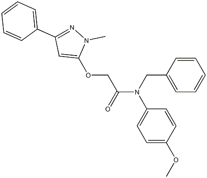 N-benzyl-N-(4-methoxyphenyl)-2-[(1-methyl-3-phenyl-1H-pyrazol-5-yl)oxy]acetamide Structure