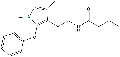 N-[2-(1,3-dimethyl-5-phenoxy-1H-pyrazol-4-yl)ethyl]-3-methylbutanamide 구조식 이미지