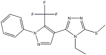 4-ethyl-5-[1-phenyl-5-(trifluoromethyl)-1H-pyrazol-4-yl]-4H-1,2,4-triazol-3-yl methyl sulfide 구조식 이미지