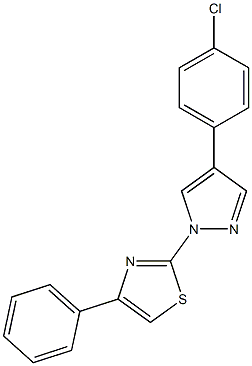 2-[4-(4-chlorophenyl)-1H-pyrazol-1-yl]-4-phenyl-1,3-thiazole Structure