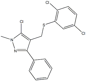 5-chloro-4-{[(2,5-dichlorophenyl)sulfanyl]methyl}-1-methyl-3-phenyl-1H-pyrazole Structure