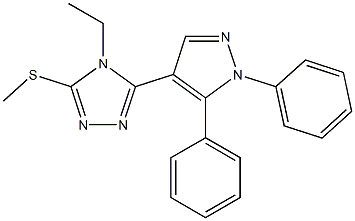 3-(1,5-diphenyl-1H-pyrazol-4-yl)-4-ethyl-5-(methylsulfanyl)-4H-1,2,4-triazole Structure