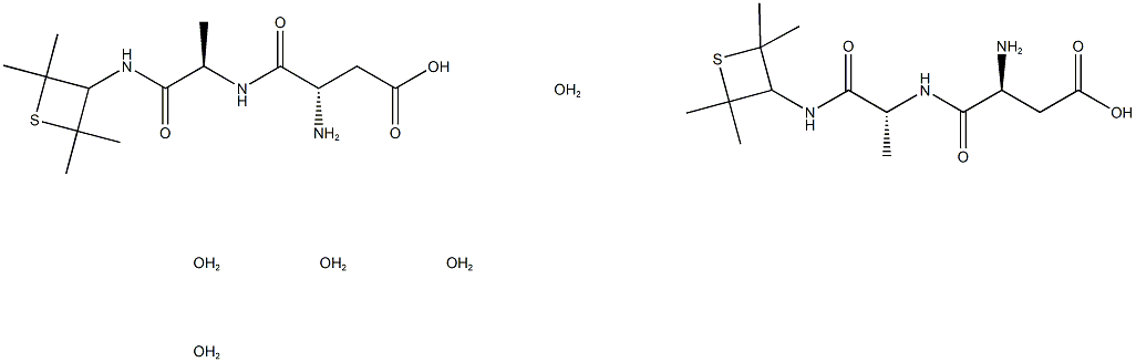 D-Alaninamide, L-.alpha.-aspartyl-N-(2,2,4,4-tetramethyl-3-thietanyl)-, hydrate (2:5) Structure