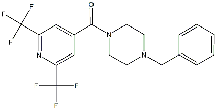 (4-benzylpiperazino)[2,6-bis(trifluoromethyl)-4-pyridinyl]methanone 구조식 이미지