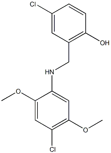 4-chloro-2-{[(4-chloro-2,5-dimethoxyphenyl)amino]methyl}phenol Structure