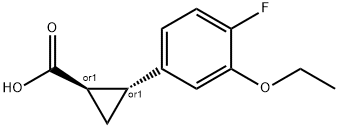 (1R,2R)-rel-2-(3-ethoxy-4-fluorophenyl)cyclopropane-1-carboxylic acid Structure