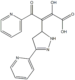 (2Z)-2-hydroxy-4-oxo-4-(pyridin-2-yl)-3-[3-(pyridin-2-yl)-4,5-dihydro-1H-pyrazol-5-yl]but-2-enoic acid 구조식 이미지