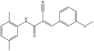 (2E)-2-cyano-N-(2,5-dimethylphenyl)-3-(3-methoxyphenyl)acrylamide 구조식 이미지