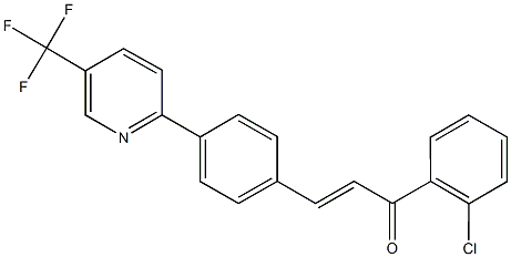 (E)-1-(2-chlorophenyl)-3-{4-[5-(trifluoromethyl)-2-pyridinyl]phenyl}-2-propen-1-one 구조식 이미지