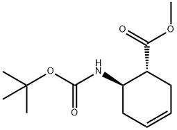3-Cyclohexene-1-carboxylic acid, 6-[[(1,1-dimethylethoxy)carbonyl]amino]-, methyl ester, (1R,6R)-rel- 구조식 이미지