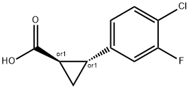 (1R,2R)-rel-2-(4-chloro-3-fluorophenyl)cyclopropane-1-carboxylic acid Structure