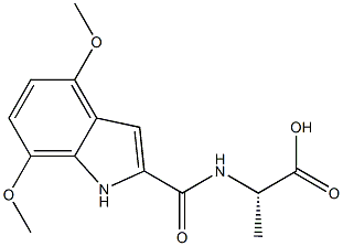 (2S)-2-[(4,7-dimethoxy-1H-indol-2-yl)formamido]propanoic acid 구조식 이미지