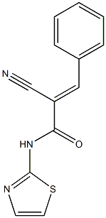 (2E)-2-cyano-3-phenyl-N-1,3-thiazol-2-ylacrylamide 구조식 이미지