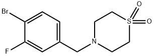 4-[(4-bromo-3-fluorophenyl)methyl]-1λ-thiomorpholine-1,1-dione 구조식 이미지