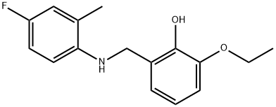 2-ethoxy-6-{[(4-fluoro-2-methylphenyl)amino]methyl}phenol Structure