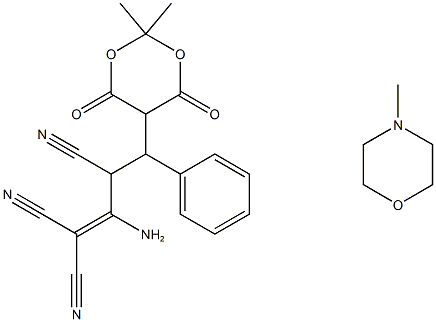 2-AMINO-4-(2,2-DIMETHYL-4,6-DIOXO-1,3-DIOXAN-5-YL)-4-PHENYL-1-BUTENE-1,1,3-TRICARBONITRILE N-METHYLMORPHOLINE SALT 구조식 이미지