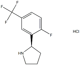 (2R)-2-[2-fluoro-5-(trifluoromethyl)phenyl]pyrrolidine hydrochloride Structure