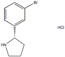 (2S)-2-(3-bromophenyl)pyrrolidine hydrochloride Structure