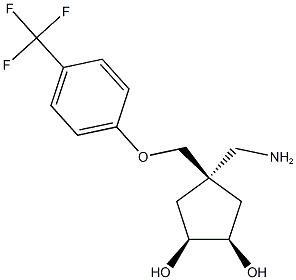 (1R,2S,4r)-4-(aminomethyl)-4-((4-(trifluoromethyl)phenoxy)methyl)cyclopentane-1,2-diol Structure