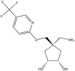 (1R,2S,4s)-4-(aminomethyl)-4-((5-(trifluoromethyl)pyridin-2-yloxy)methyl)cyclopentane-1,2-diol Structure