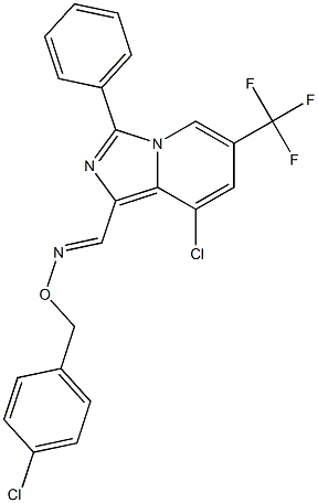(E)-{[8-chloro-3-phenyl-6-(trifluoromethyl)imidazo[1,5-a]pyridin-1-yl]methylidene}[(4-chlorophenyl)methoxy]amine 구조식 이미지
