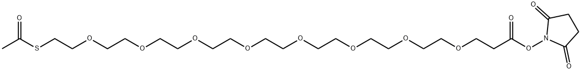 dPEG(R)8-SATA (S-acetyl-dPEG(R)8-NHS ester) Structure