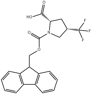 (2S,4S)-Fmoc-4-trifluoromethyl-pyrrolidine-2-carboxylic acid 구조식 이미지