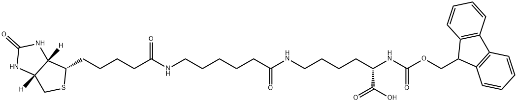 Fmoc-Lys(biotinyl-e-aminocaproyl)-OH Structure