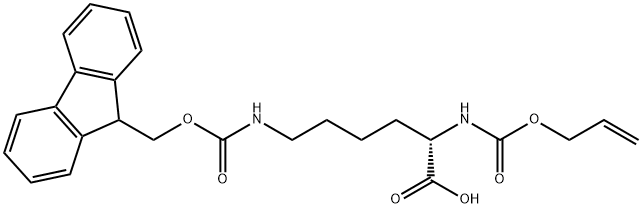 N-alpha-Allyloxycarbonyl-N-epsilon-(9-fluorenylmethyloxycarbonyl)-L-lysine 구조식 이미지