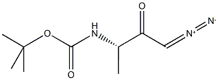 N-alpha-t-Butyloxycarbonyl-L-alaninyl-diazomethane, (3S)-3-Boc-amino-1-diazo-2-butanone Structure