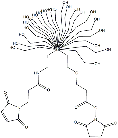 alpha-MaleiMidopropionyl-oMega-succiniMidyl-12(ethylene glycol) 구조식 이미지