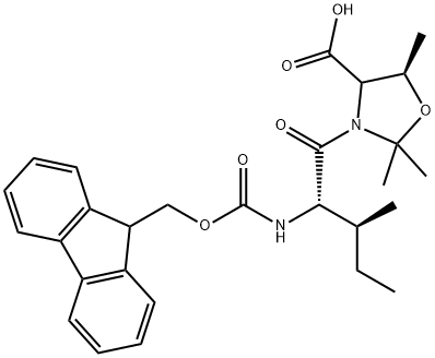 (4S,5R)-3-(FMoc-Ile)-2,2,5-triMethyl-oxazolidine-4-carboxylic acid 구조식 이미지