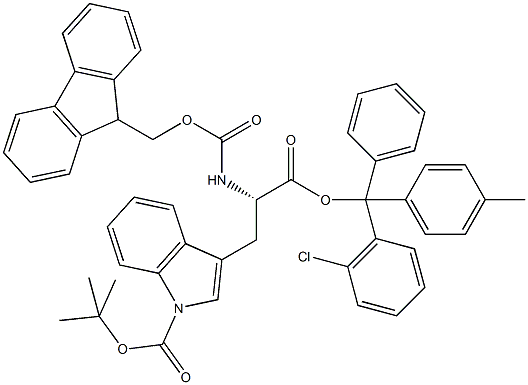 Fmoc-L-Trp(Boc)-2-chlorotrityl resin (100-200 mesh, > 0.5 mmol 구조식 이미지