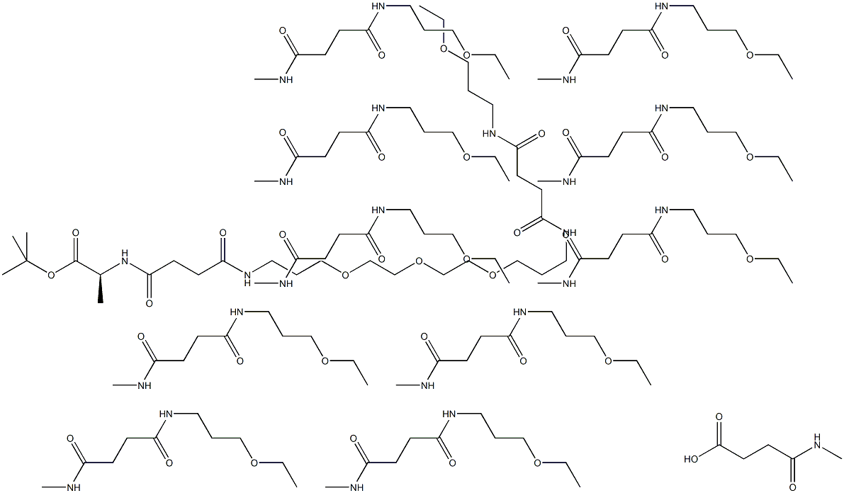 ALPHA-ALANINE-T-BUTYL ESTER, OMEGA CARBOXYLIC ACID PEG-DODECAMER (3869 DALTON) 구조식 이미지