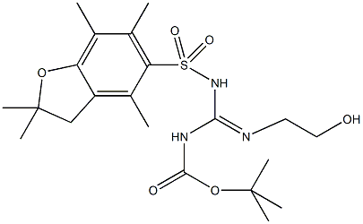 2-(Boc,Pbf-amidino)ethanol, 2-[N-t-Butyloxycarbonyl-N-(2,2,4,6,7-pentamethyldihydrobenzofuran-5-sulfonyl)amidino]ethanol Structure