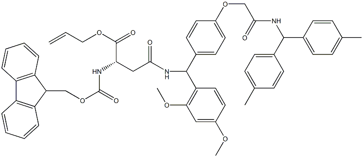 9-FLUORENYLMETHYLOXYCARBONYL-L-ASN(AM-RINK-RESIN)-OALL Structure