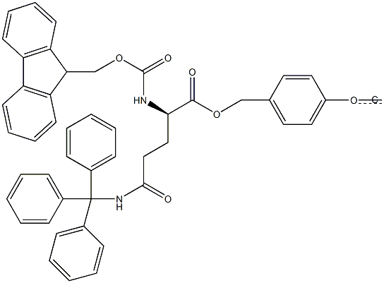 Fmoc-D-Gln(Trt)-Wang TG Structure