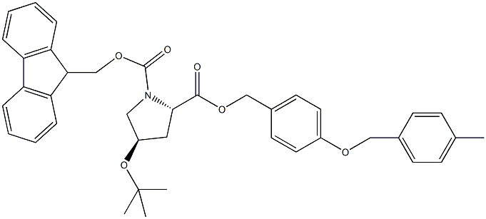 Fmoc-L-Hyp(tBu)-Wang Resin (100-200mesh, 1% DVB) Structure