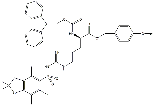 Fmoc-D-Arg(Pbf)-Wang TG Structure