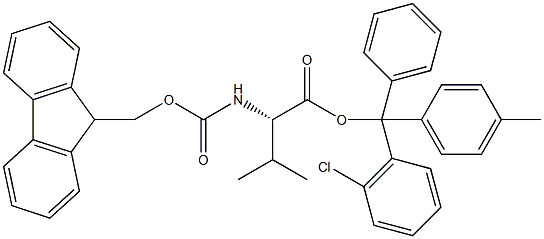Fmoc-L-Val-2-chlorotrityl resin (100-200 mesh, > 0.5 mmol 구조식 이미지