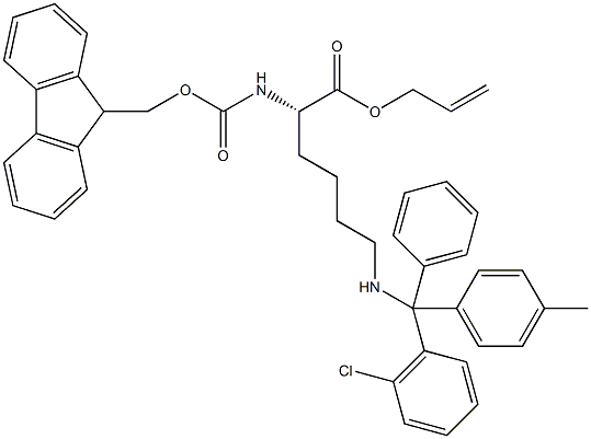 FMOC-L-LYS(2-CHLORO-TRITYL-RESIN)-OALL Structure