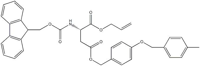 FMOC-L-ASP(WANG-RESIN)-OALL Structure