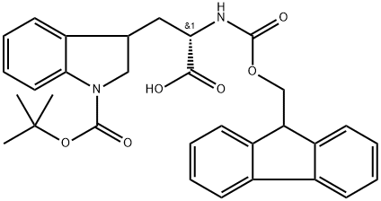 N-alpha-(9-Fluorenylmethyloxycarbonyl)-N-in-t-butyloxycarbonyl-L-dihydrotryptophan Structure