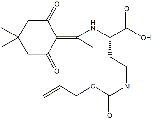 N-alpha-(4-4-Dimethyl-2,6-dioxocyclohex-1-ylidene)ethyl-N-gamma-allyloxycarbonyl-L-2,4-diaminobutyric acid Structure
