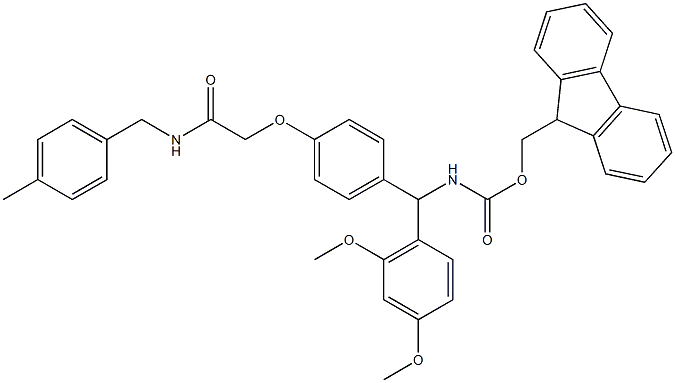 4-[(2,4-DIMETHOXYPHENYL) FMOC-AMINOMETHYL]PHENOXYACETIC ACID AMS RESIN 구조식 이미지