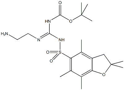 2-(Boc,Pbf-amidino)ethylamine, 2-[N-t-Butyloxycarbonyl-N-(2,2,4,6,7-pentamethyldihydrobenzofuran-5-sulfonyl)amidino]ethylamine hydrochloride Structure