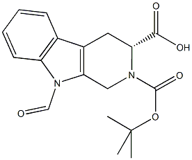 N-alpha-t-Butyloxycarbonyl-9-formyl-1,2,3,4-tetrahydronorharman-D-3-carboxylic acid (solvate) Structure