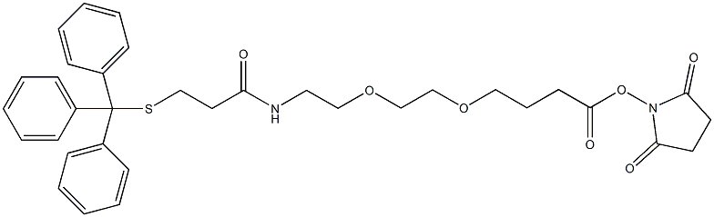alpha-Tritylthio-omega-carboxy succinimidyl ester poly(ethylene glycol) (PEG-MW 10.000 Dalton) 구조식 이미지