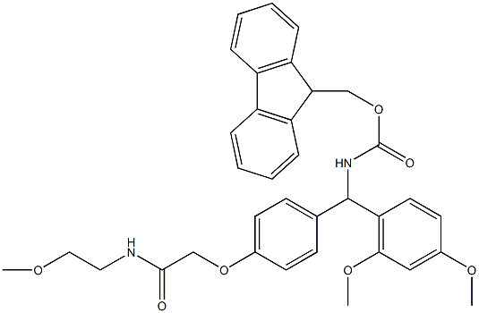 4-(2',4'-DIMETHOXYPHENYL-FMOC-AMINOMETHYL)PHENOXYACETAMIDO POLYETHYLENE GLYCOL RESIN Structure